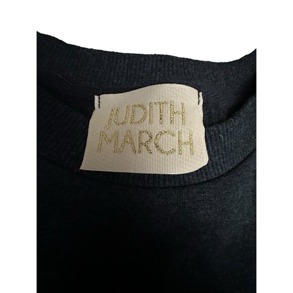 Judith March Medium Heather Black Lightning Bolt Soft Sweatshirt $165 MSRP #T9-1 - Picture 2 of 12